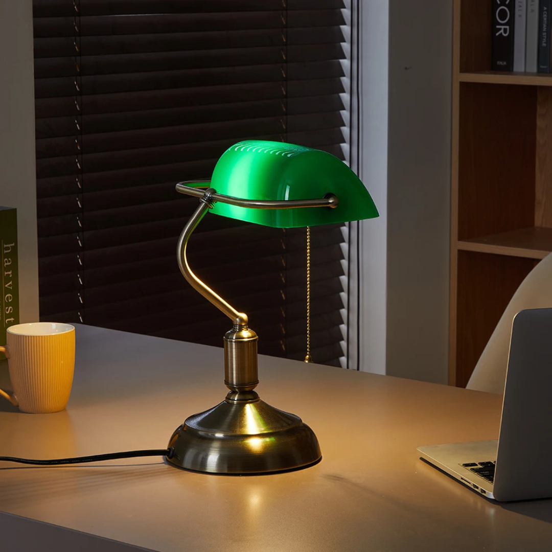 Modern Bank Desk Lamp with Pull Switch