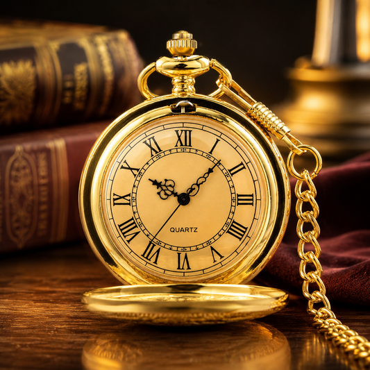 Vintage Gold Roman Numeral Pocket Watch