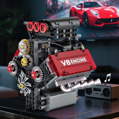 Motorized V8 Engine Building Block Model