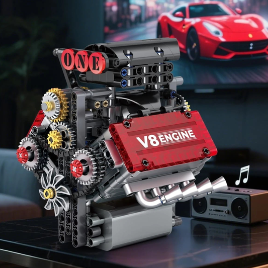 Motorized V8 Engine Building Block Model