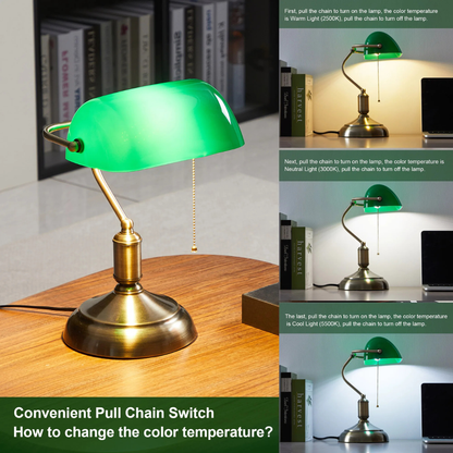 Modern Bank Desk Lamp with Pull Switch