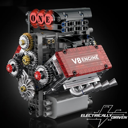 Motorized V8 Engine Building Block Model