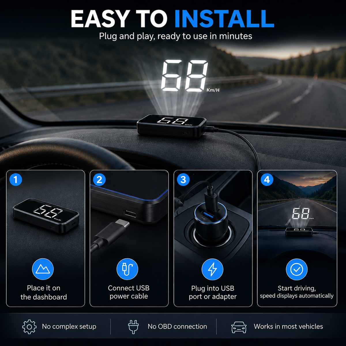 GPS Head Up Display Speedometer