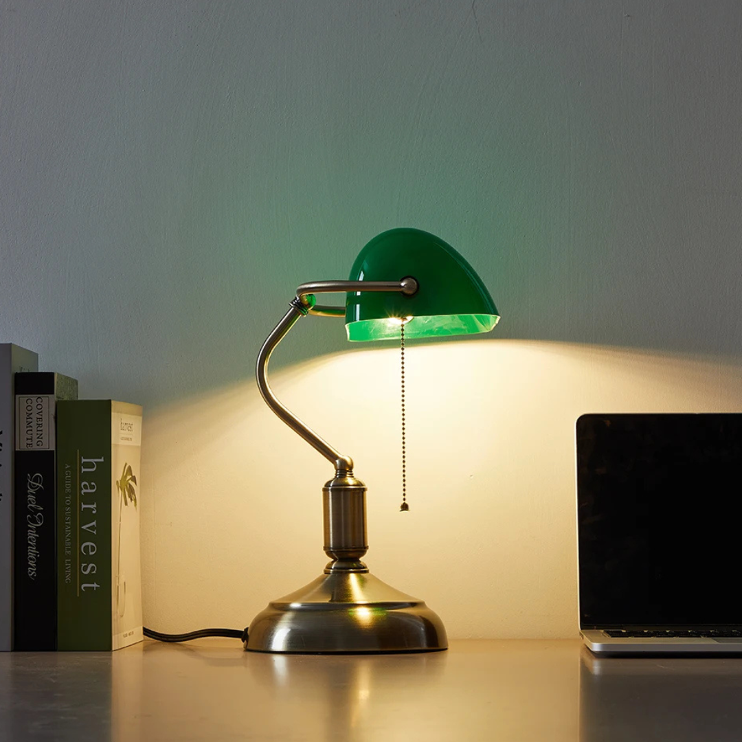 Modern Bank Desk Lamp with Pull Switch